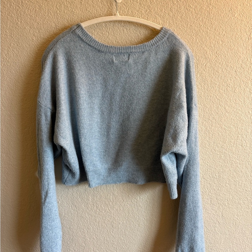 Cropped Sweater Light Blue Pacsun - Casual, Minimalist, Winter, Lightweight - Picture 4 of 8